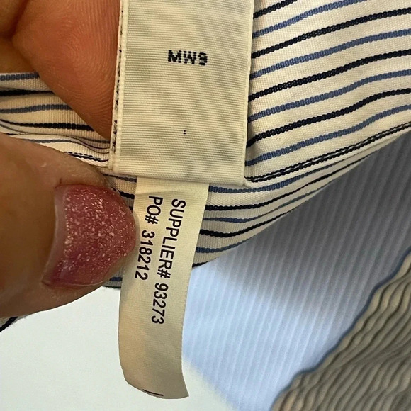 Polo Ralph Lauren Shirt Mens 16.5 36/37 Regent Custom Fit Button Up Blue Striped - Picture 7 of 8